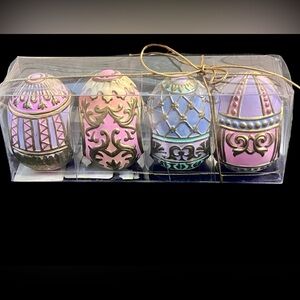 Vintage Easter Egg Decorative Ceramic Pastel Ornamental Napkin Ring Set of 4
